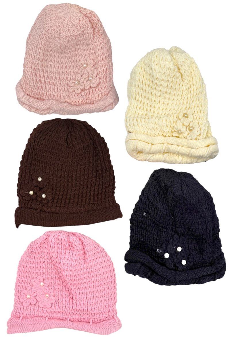 BONNET FEMME avec perle couleur assorti