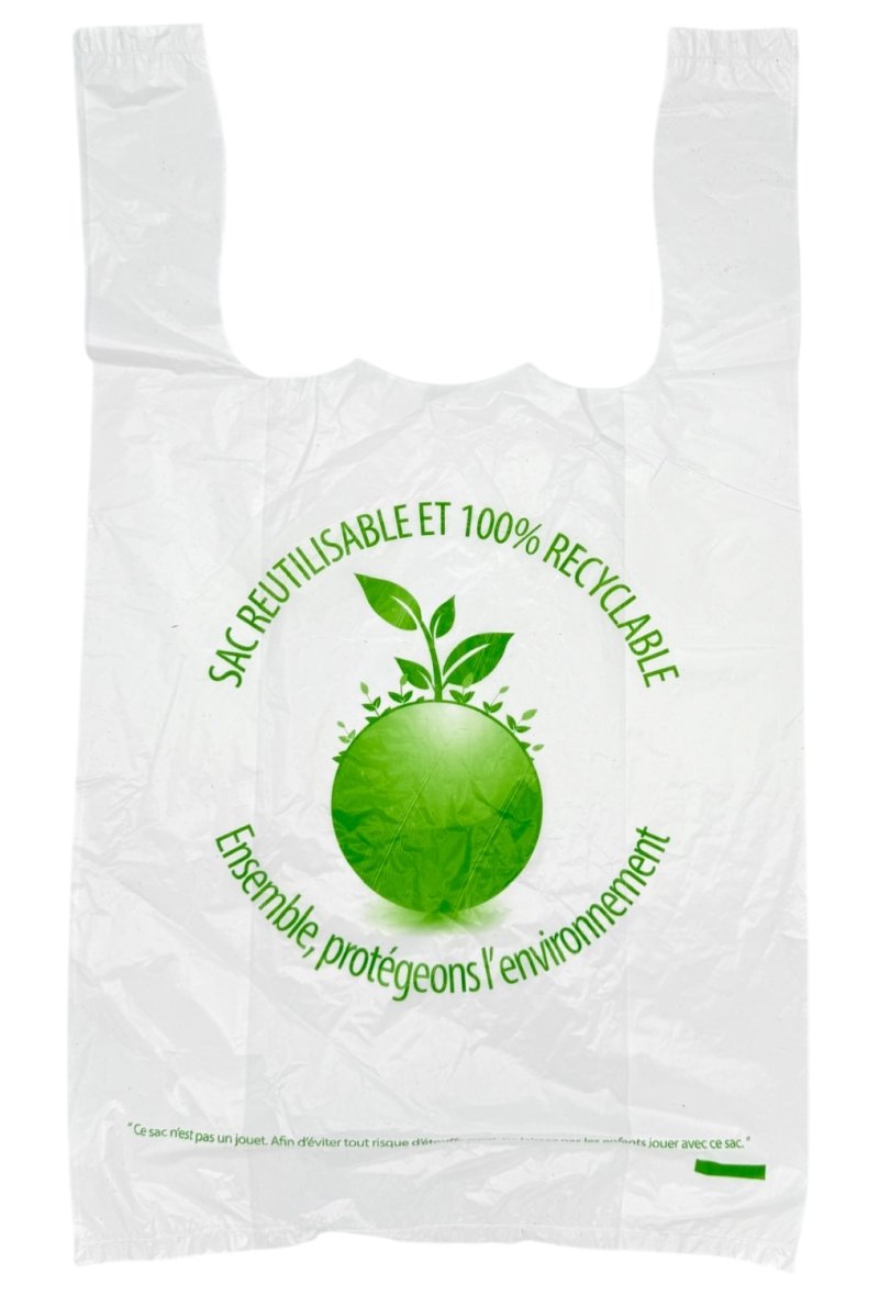 SAC BRETELLES 26X45 BLANC IMPRIME 2000PCS