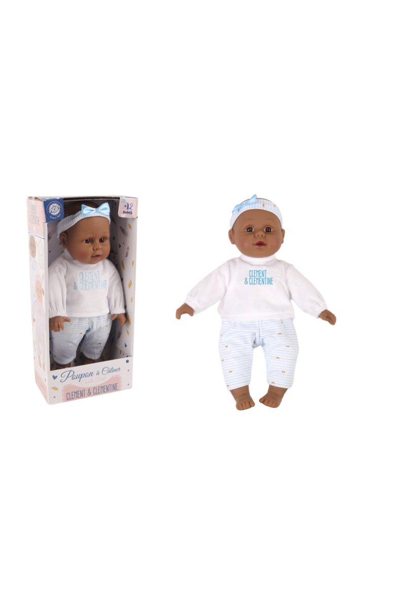 POUPON 31 CM - PYJAMA BLEU - CORPS SOUPLE