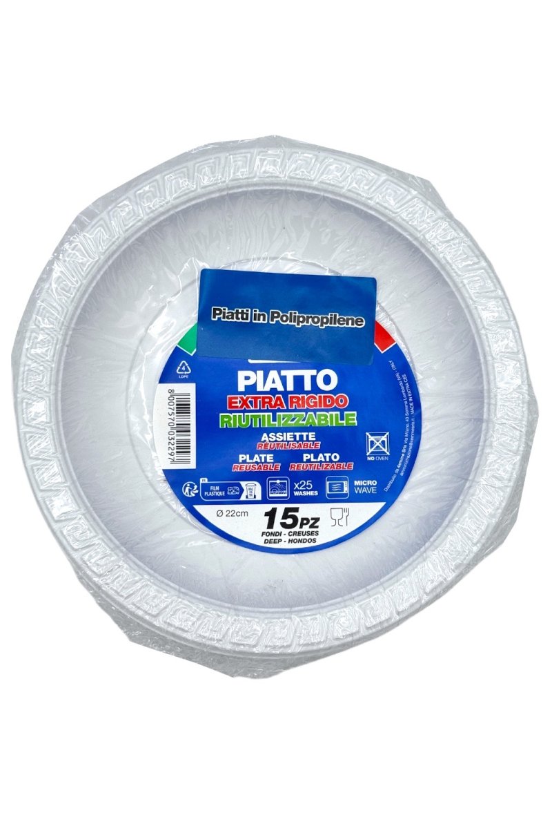 ASSIETTE REUTILISABLE 22CM X15PCS CREUSE