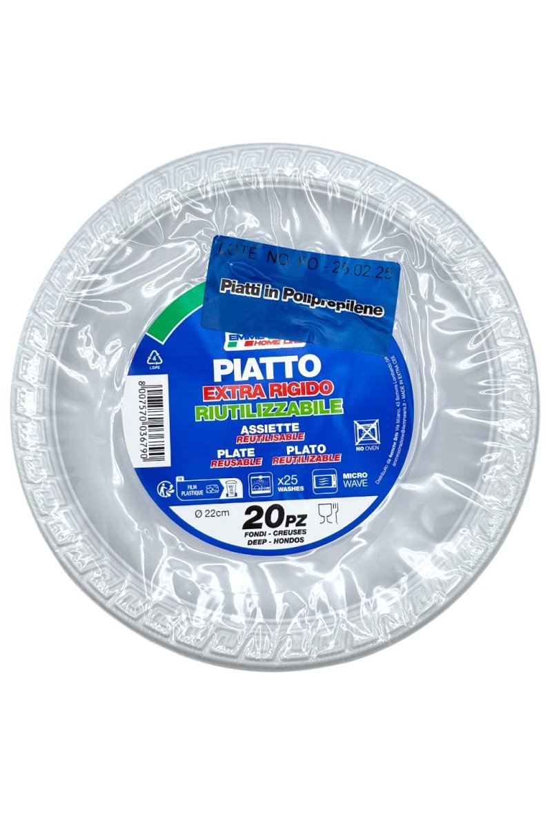 ASSIETTE REUTILISABLE 22CM X20PCS CREUSE