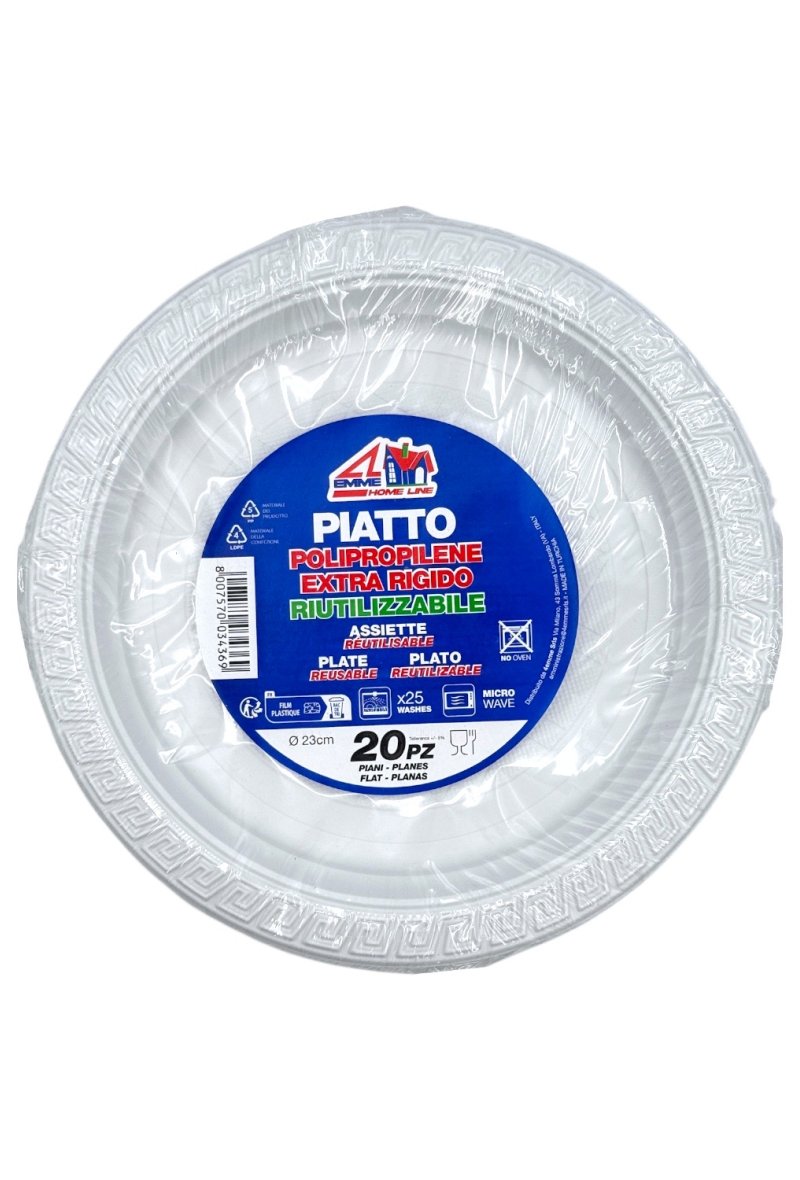 ASSIETTE REUTILISABLE 22CM X20PCS PLATE